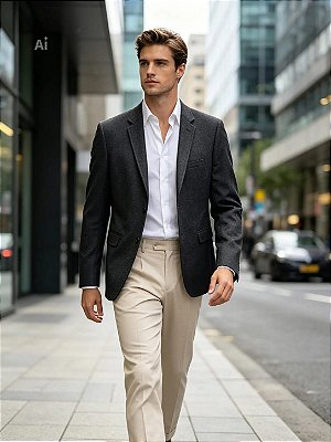 Blazer malha - Preto mesclado