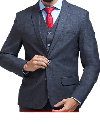 Traje Poliviscose Chumbo xadrez