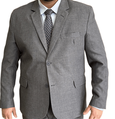 Terno Plus size cinza escuro melange