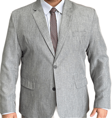 Terno Plus size cinza médio melange