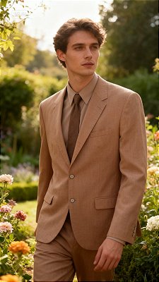 Terno microfibra madeira melange