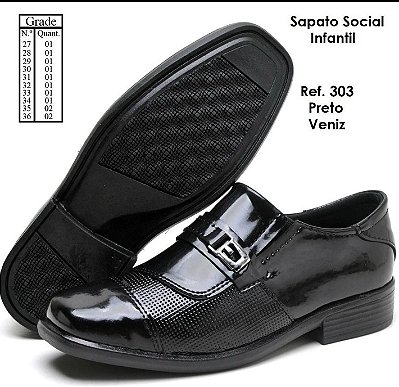 Sapato infantil preto verniz