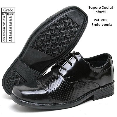 Sapato infantil cadarço preto