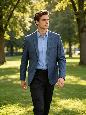 Blazer de malha - azul Dakness