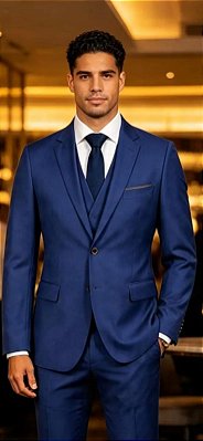 Traje alta costura marinho navy - calça com regulagem