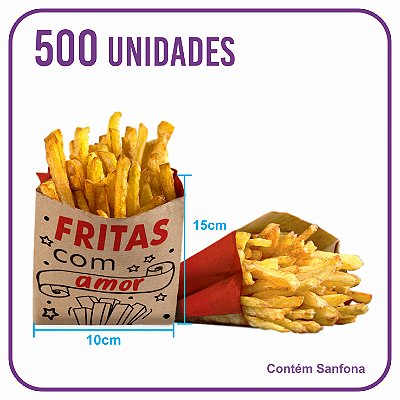 Saco Para Batata Frita - Papel Kraft Pardo (1000 Unidades)