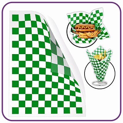 Papel Acoplado - Quadriculado Verde Xadrez - (500 Unidades)