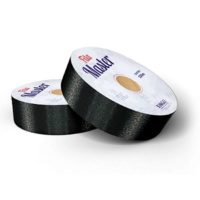Fita Plástica Master Lisa Preta Black - 32mmx100m