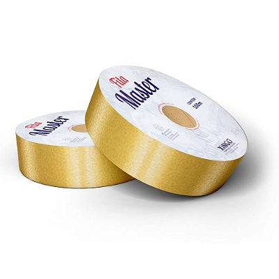 Fita Plástica Master Lisa Dourada Ouro Gold - 32mmx50m