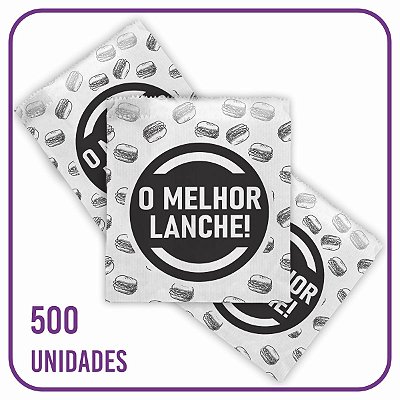 Saco Antigordura O Melhor Lanche Hamburgão (P) 500 unidades