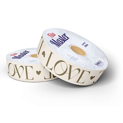Fita Plástica Master Decorada Love Marfim - 32mmx100m