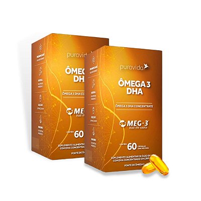 COMBO 2 POTES OMEGA 3 DHA 60CPS CADA - PURA VIDA