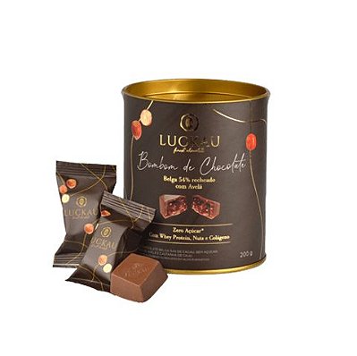 BOMBOM DE CHOCOLATE LATA 10 UNID 20GR - LUCKAU