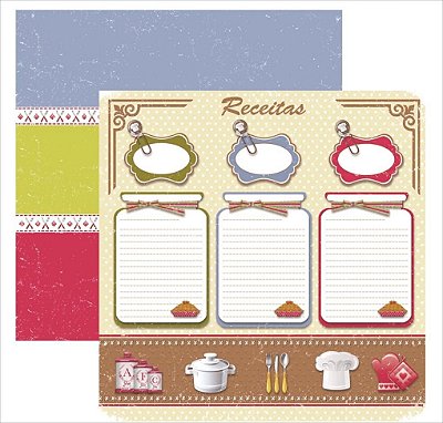 Folha de Scrapbook - Cozinha Retrô