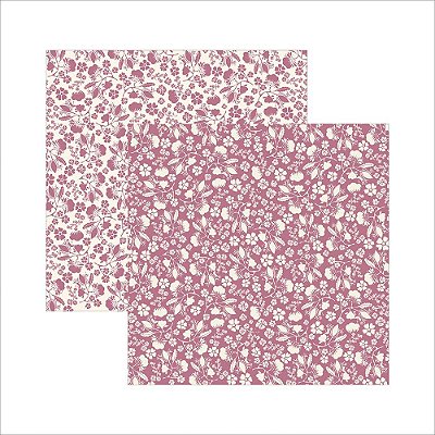 Folha de Scrapbook Clássico Pink Floral