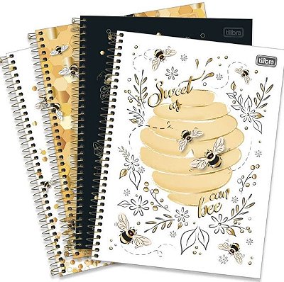 Caderno Universitário Honey Bee 160 Folhas