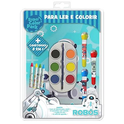 Kit para Ler e Colorir Robôs
