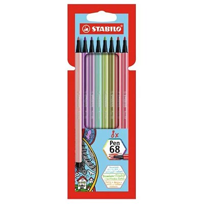 Kit Caneta Stabilo Pen 68 com 8 cores