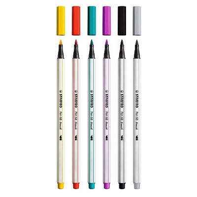 Stabilo Pen Brush com 6 cores