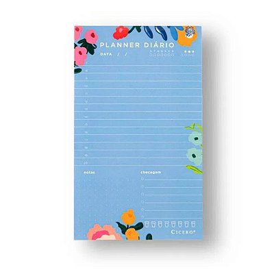 Planner Diário em Bloco Flores