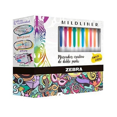 Marca Texto Zebra Mildliner com 25 cores