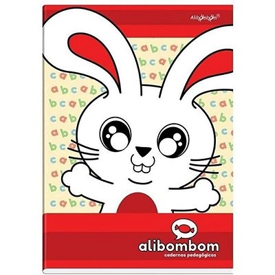 Caderno Brochura Alibombom Pautas Numeradas 123x - 80 Folhas Capa Dura - Vermelho