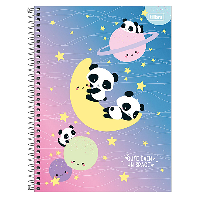 Caderno 10 Matérias Pandinhas - 160 Folhas