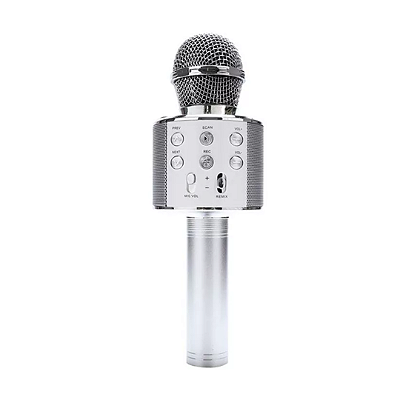 Microfone Karaoke Bluetooth - Prata