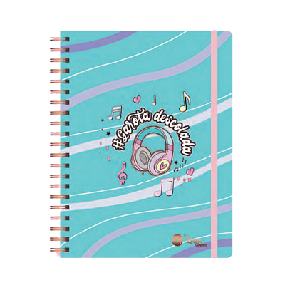 Caderno Universitário Reposicionável Garota Descolada - 80 Folhas