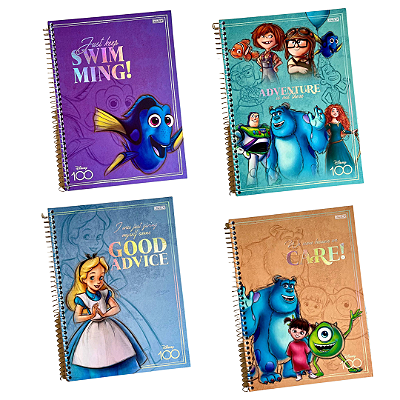 Caderno Espiral 100 Anos da Disney - 80 Folhas