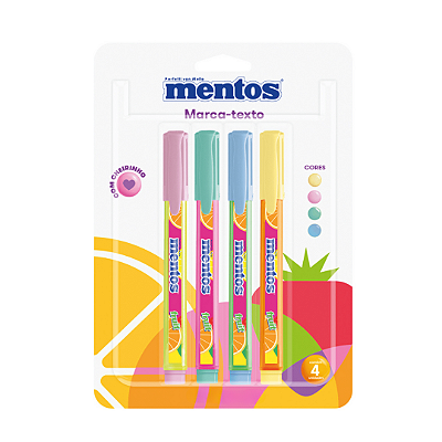 Conjunto Marca-Texto MENTOS - 4 Cores