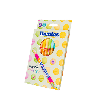 Canetinha Hidrocor MENTOS 12 Cores Pastel - Ponta 2,0 mm