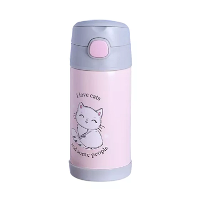 Garrafa I Love Cats com Canudo - 300ml