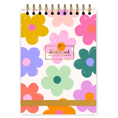 Caderno de Desenhos Sketchbook Flores A4