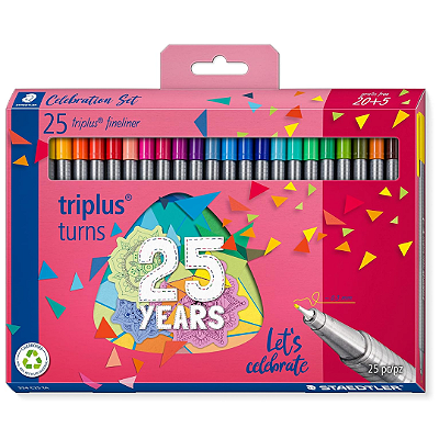 Conjunto Canetas Finas Triplus Fineliner 0,3 mm - 25 Peças