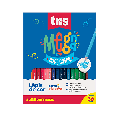 Lápis de Cor Mega Soft Color - 36 Cores