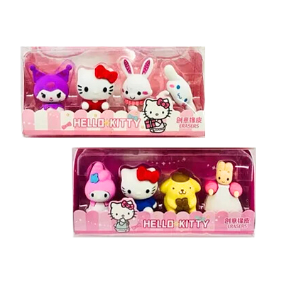 Conjunto Borrachas Turma da Hello Kitty - 4 unidades