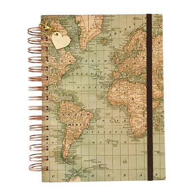 Caderno Wire-o Mapa Mundi Universitário