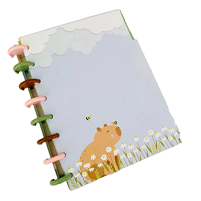 Kit com 4 Divisórias Capivara A5 para Caderno de Disco