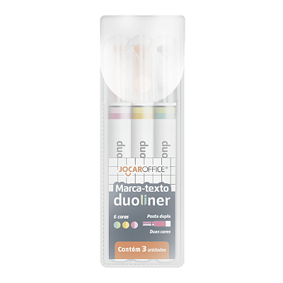 Marca-Texto Duoliner - Estojo com 3 cores Jocar Office
