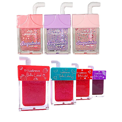 Brilho Labial com Glitter Caixinha de Suco