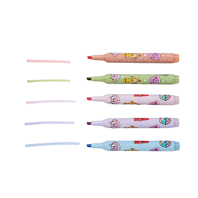 Marca Texto Corpo Estampado com Aroma Fini Kit com 5