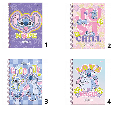 Caderno Universitário Capa Dura Stitch 80 folhas