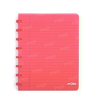 Caderno de Discos Vermelho Transparente A5