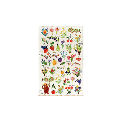 Adesivo de Flores e Frutas Fofinho