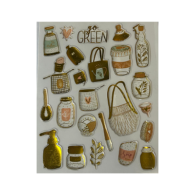 Cartela de Adesivos "Go Green"