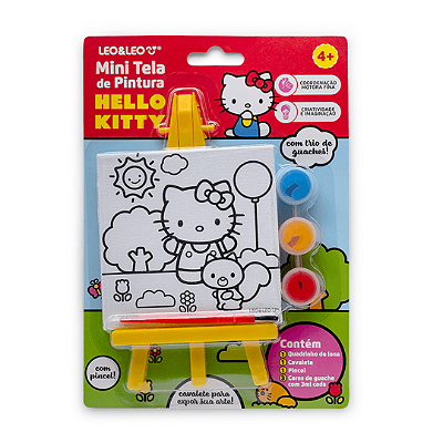 Mini Tela de Pintura com Cavalete Hello Kitty