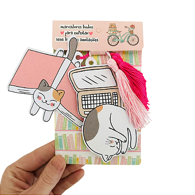 Kit com 2 Marcadores de Livro Gatinhos