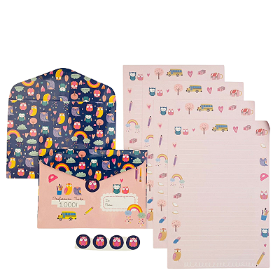 Kit Papéis de Carta com Envelopes La Palomita