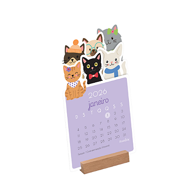 Calendário 2026 Gatinhos 10,5x19cm